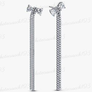 Pandora Pavé Bow Drop Earrings